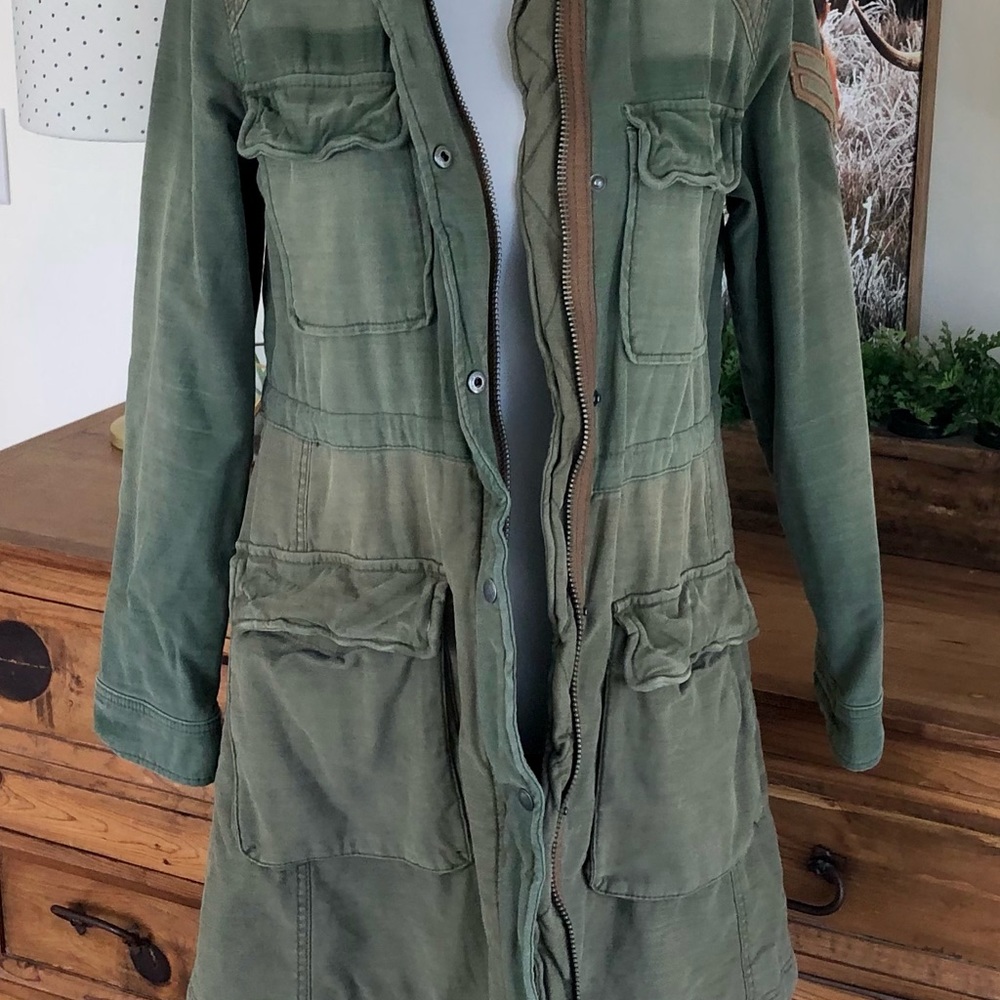 Free People Colorblock Army Plaid Military Parka - Picture 14 of 16